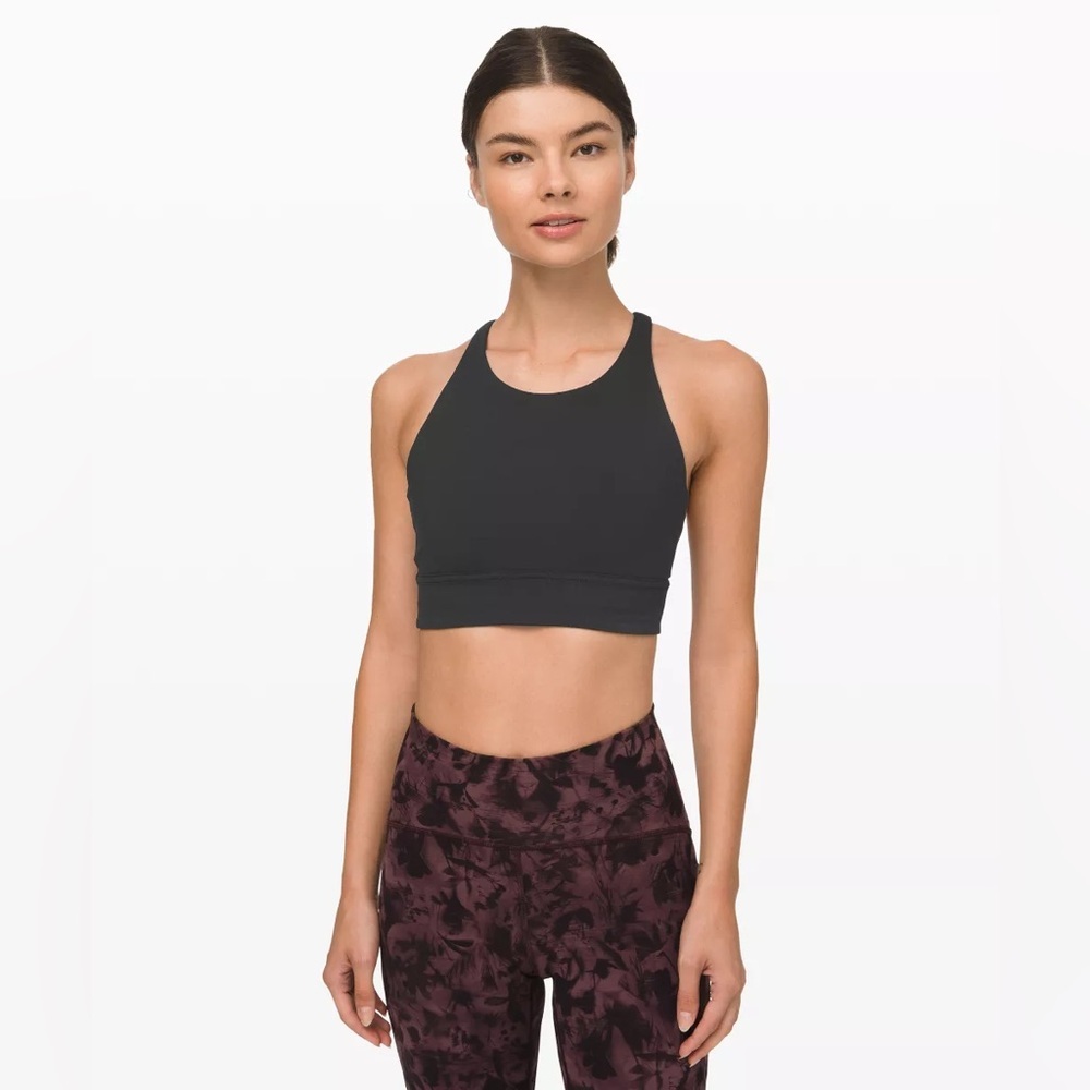 Lululemon Athletica women’s high neck longline Sports Bra black size 4